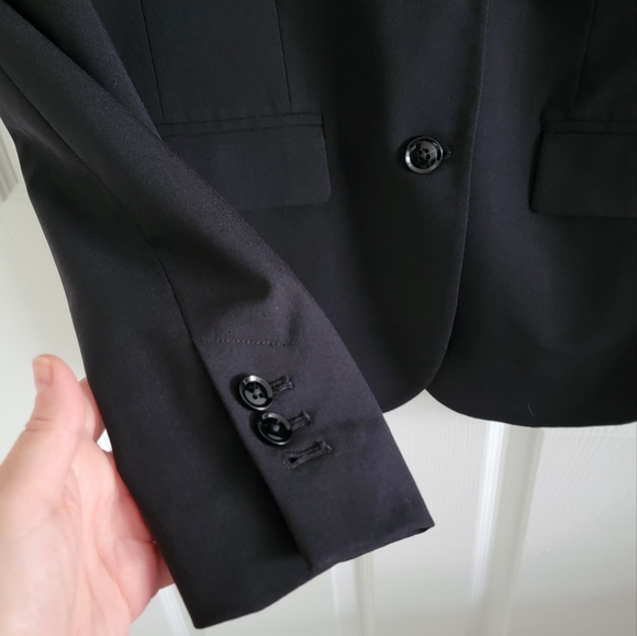 Long Italian Wool-Blend Blazer, Size 0 - Picture 7 of 16